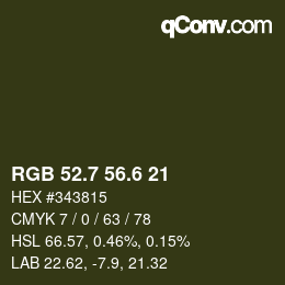 カラーコード: RGB 52.7 56.6 21 | qconv.com