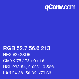 カラーコード: RGB 52.7 56.6 213 | qconv.com
