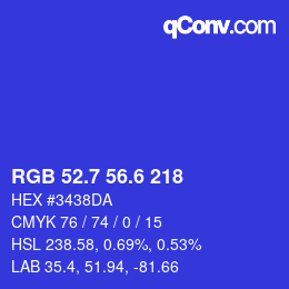 カラーコード: RGB 52.7 56.6 218 | qconv.com