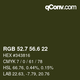 カラーコード: RGB 52.7 56.6 22 | qconv.com