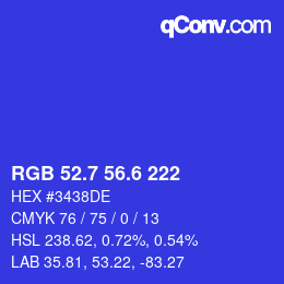 カラーコード: RGB 52.7 56.6 222 | qconv.com