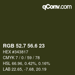 カラーコード: RGB 52.7 56.6 23 | qconv.com