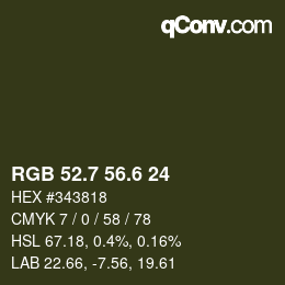 カラーコード: RGB 52.7 56.6 24 | qconv.com