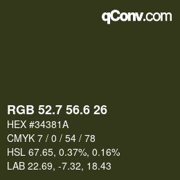 カラーコード: RGB 52.7 56.6 26 | qconv.com