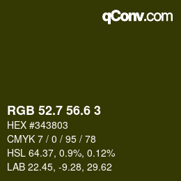 カラーコード: RGB 52.7 56.6 3 | qconv.com