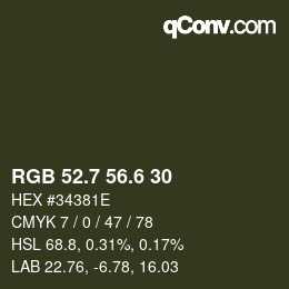 カラーコード: RGB 52.7 56.6 30 | qconv.com