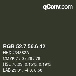 カラーコード: RGB 52.7 56.6 42 | qconv.com