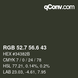 カラーコード: RGB 52.7 56.6 43 | qconv.com