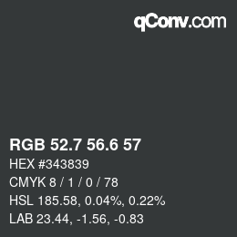 カラーコード: RGB 52.7 56.6 57 | qconv.com