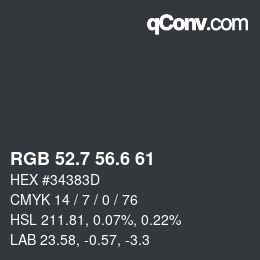 カラーコード: RGB 52.7 56.6 61 | qconv.com
