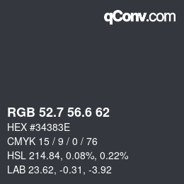 カラーコード: RGB 52.7 56.6 62 | qconv.com