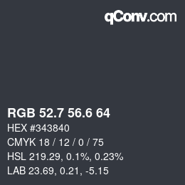 カラーコード: RGB 52.7 56.6 64 | qconv.com