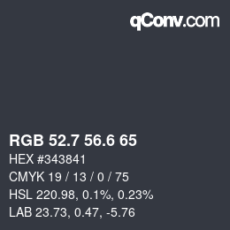 カラーコード: RGB 52.7 56.6 65 | qconv.com