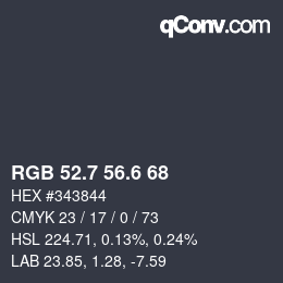 カラーコード: RGB 52.7 56.6 68 | qconv.com
