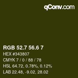カラーコード: RGB 52.7 56.6 7 | qconv.com