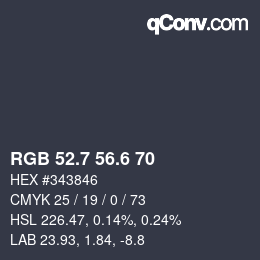カラーコード: RGB 52.7 56.6 70 | qconv.com