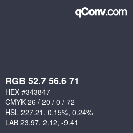 カラーコード: RGB 52.7 56.6 71 | qconv.com