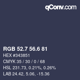カラーコード: RGB 52.7 56.6 81 | qconv.com