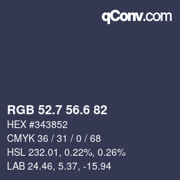 カラーコード: RGB 52.7 56.6 82 | qconv.com