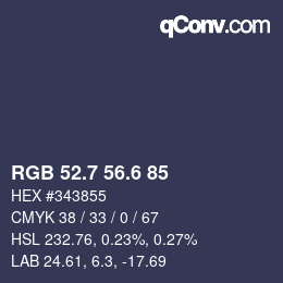 カラーコード: RGB 52.7 56.6 85 | qconv.com