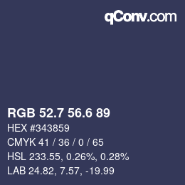 カラーコード: RGB 52.7 56.6 89 | qconv.com