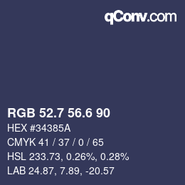 カラーコード: RGB 52.7 56.6 90 | qconv.com