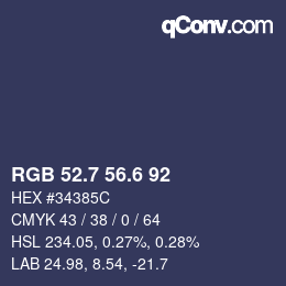カラーコード: RGB 52.7 56.6 92 | qconv.com