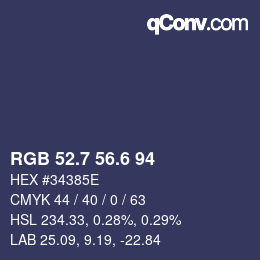 カラーコード: RGB 52.7 56.6 94 | qconv.com