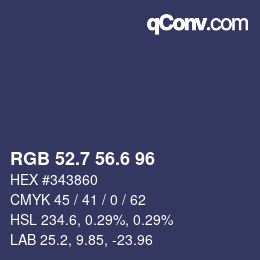 カラーコード: RGB 52.7 56.6 96 | qconv.com