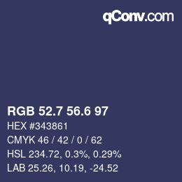カラーコード: RGB 52.7 56.6 97 | qconv.com