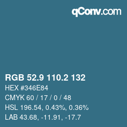 Color code: RGB 52.9 110.2 132 | qconv.com
