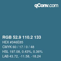 Color code: RGB 52.9 110.2 133 | qconv.com