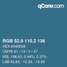 Color code: RGB 52.9 110.2 136 | qconv.com