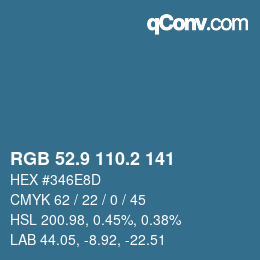 Color code: RGB 52.9 110.2 141 | qconv.com