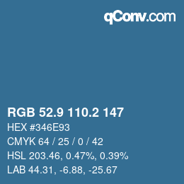 Color code: RGB 52.9 110.2 147 | qconv.com
