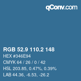 Color code: RGB 52.9 110.2 148 | qconv.com