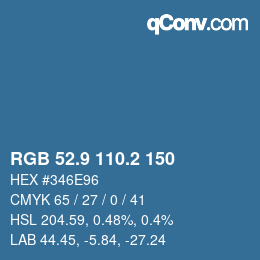 カラーコード: RGB 52.9 110.2 150 | qconv.com