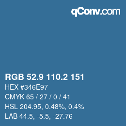Color code: RGB 52.9 110.2 151 | qconv.com