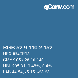 Color code: RGB 52.9 110.2 152 | qconv.com