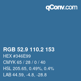 Color code: RGB 52.9 110.2 153 | qconv.com