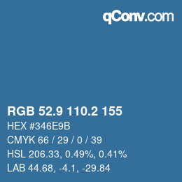 Color code: RGB 52.9 110.2 155 | qconv.com