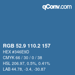 Color code: RGB 52.9 110.2 157 | qconv.com