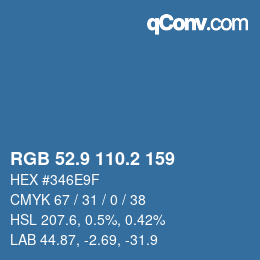 Color code: RGB 52.9 110.2 159 | qconv.com