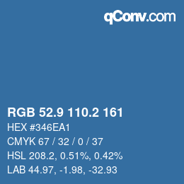 Color code: RGB 52.9 110.2 161 | qconv.com