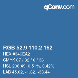 Farbcode: RGB 52.9 110.2 162 | qconv.com