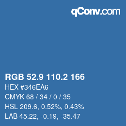Color code: RGB 52.9 110.2 166 | qconv.com