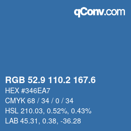 カラーコード: RGB 52.9 110.2 167.6 | qconv.com