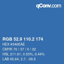 Color code: RGB 52.9 110.2 174 | qconv.com