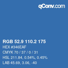 Color code: RGB 52.9 110.2 175 | qconv.com