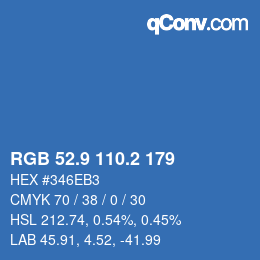 Color code: RGB 52.9 110.2 179 | qconv.com